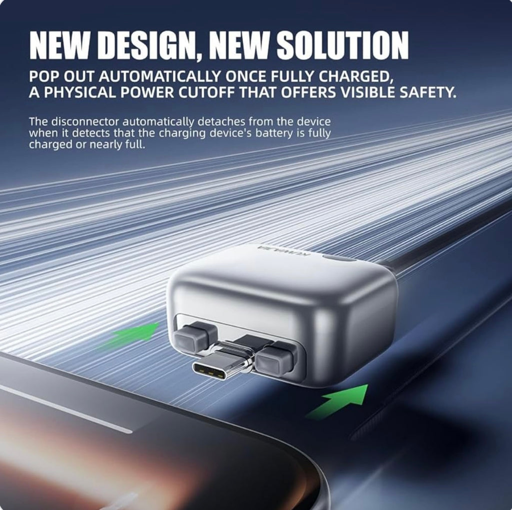 Smart Auto Cut-Off USB-C Charging Adapter for Phones, Tablets & Laptops